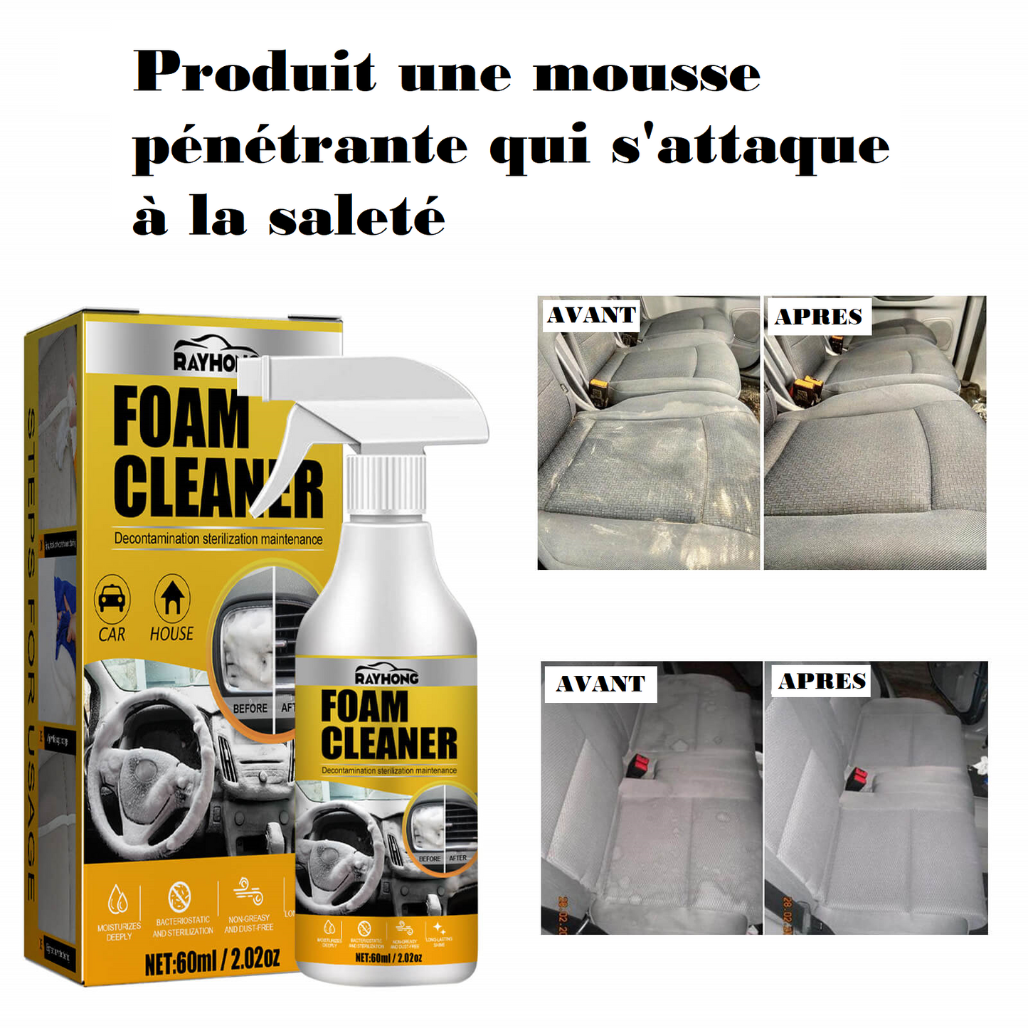 Mousse nettoyante multifonctionnelle